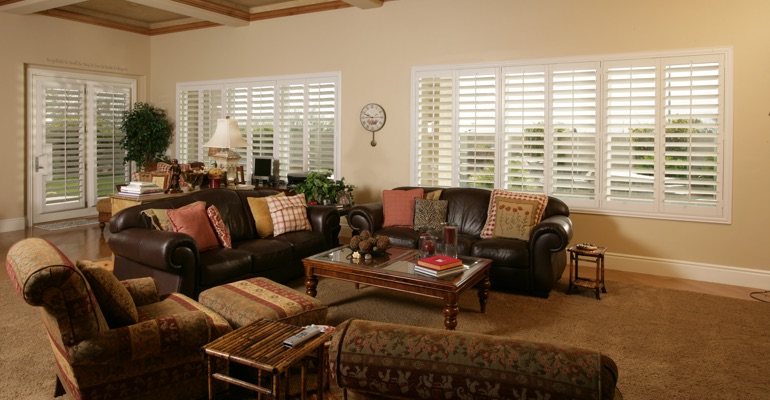 Cleveland basement with custom shutters.